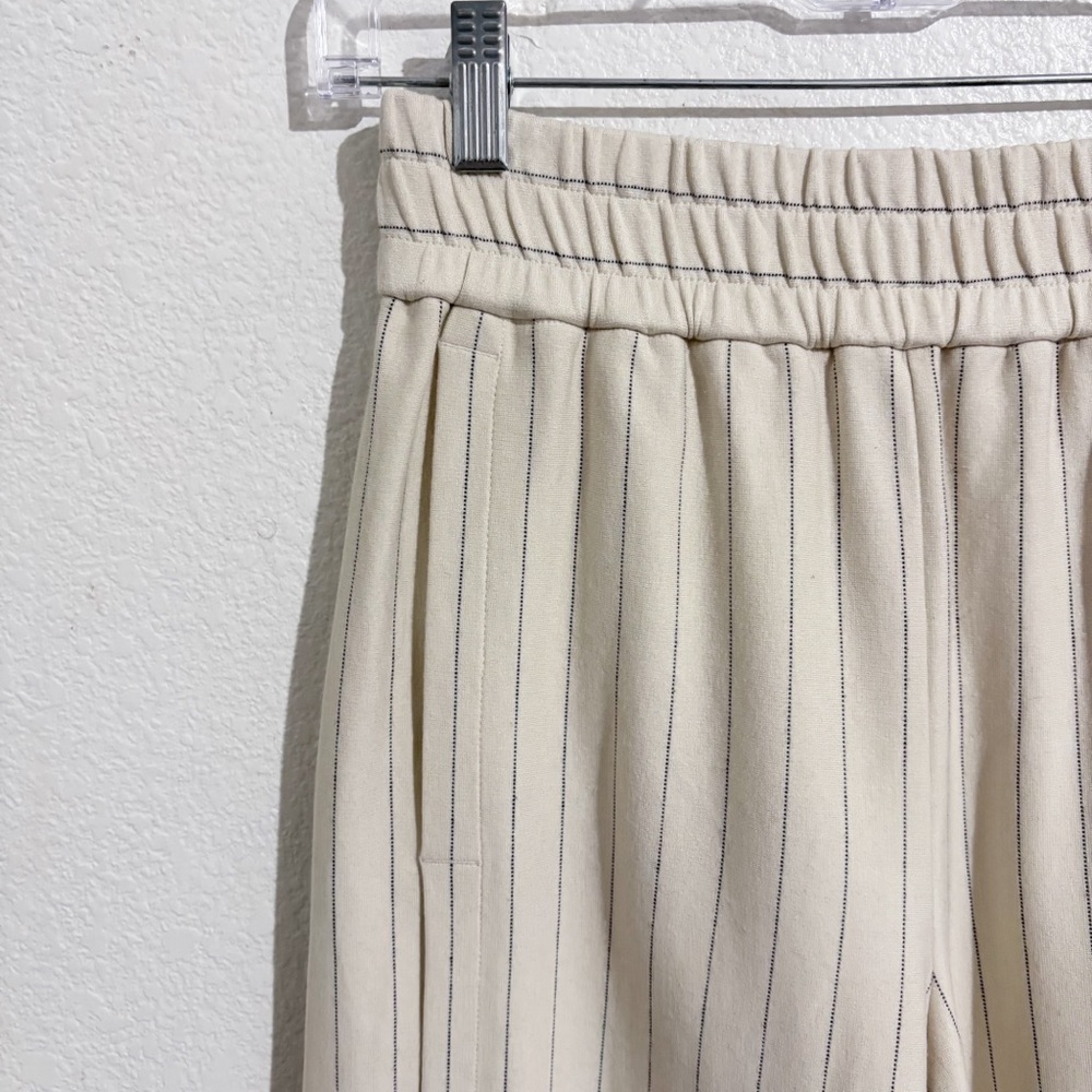 COS Pinstriped High Rise Wide Straight-Leg Pants in Cream White & Black - Picture 4 of 8